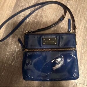 Kate Spade Shiny Navy Vegan Leather Crossbody Bag